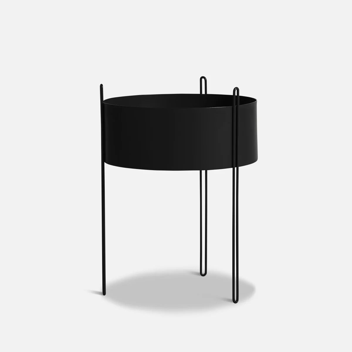 Macetero repisa alto 40 circular | Metal Black