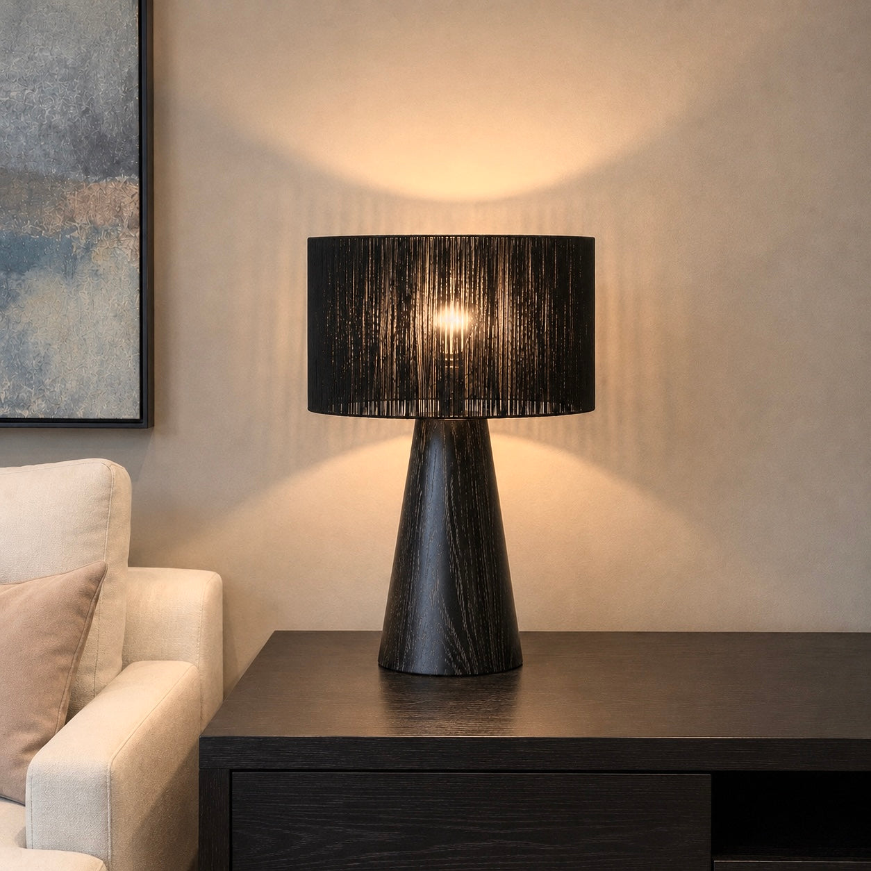 Base de Lámpara de mesa en roble americano black