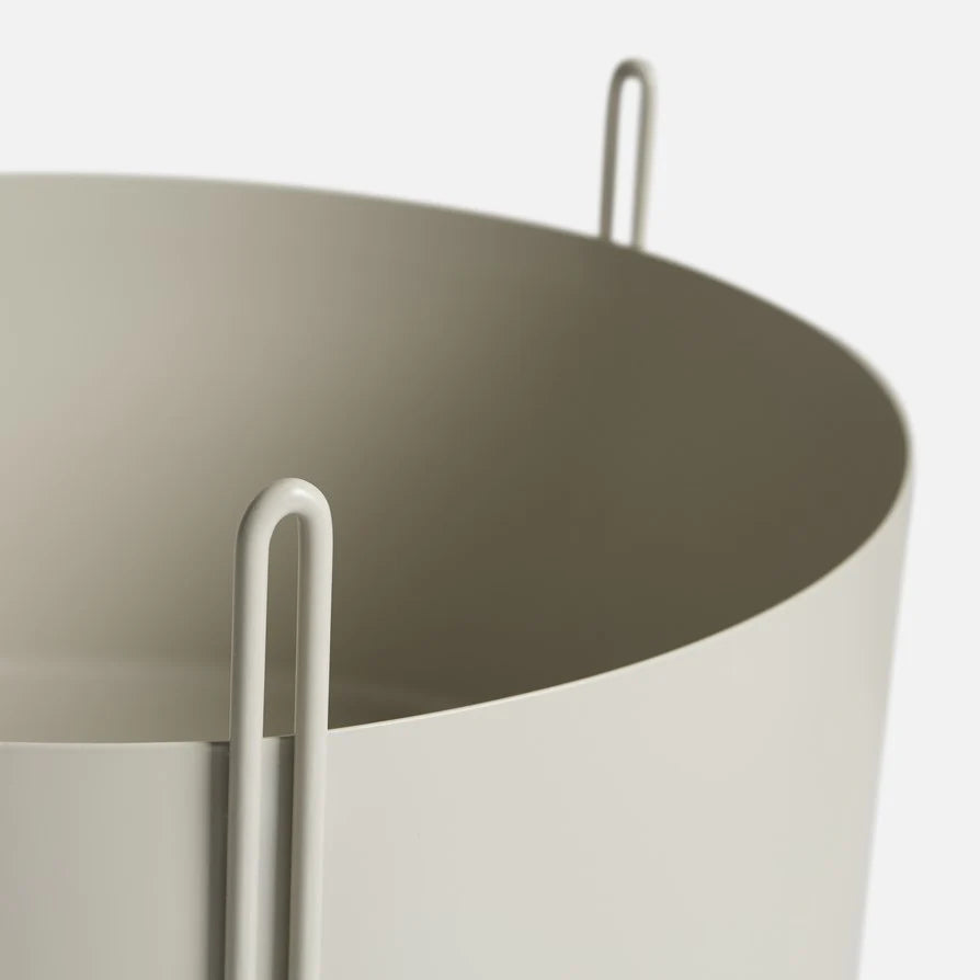 Macetero repisa alto 40 circular | Metal Beige