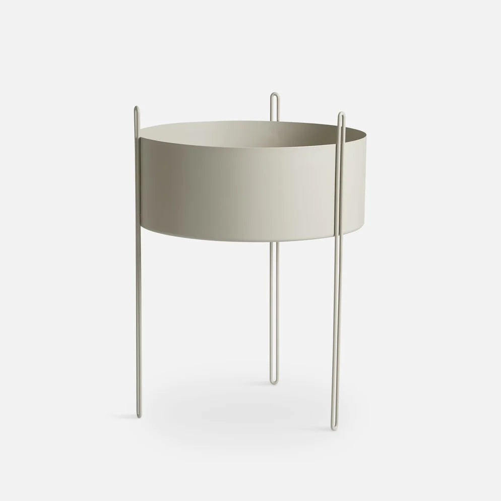 Macetero repisa alto 40 circular | Metal Beige