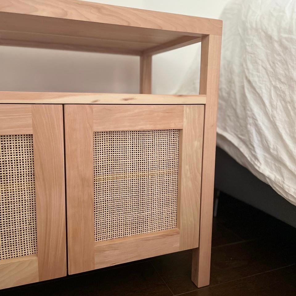 Velador lenga y junco natural