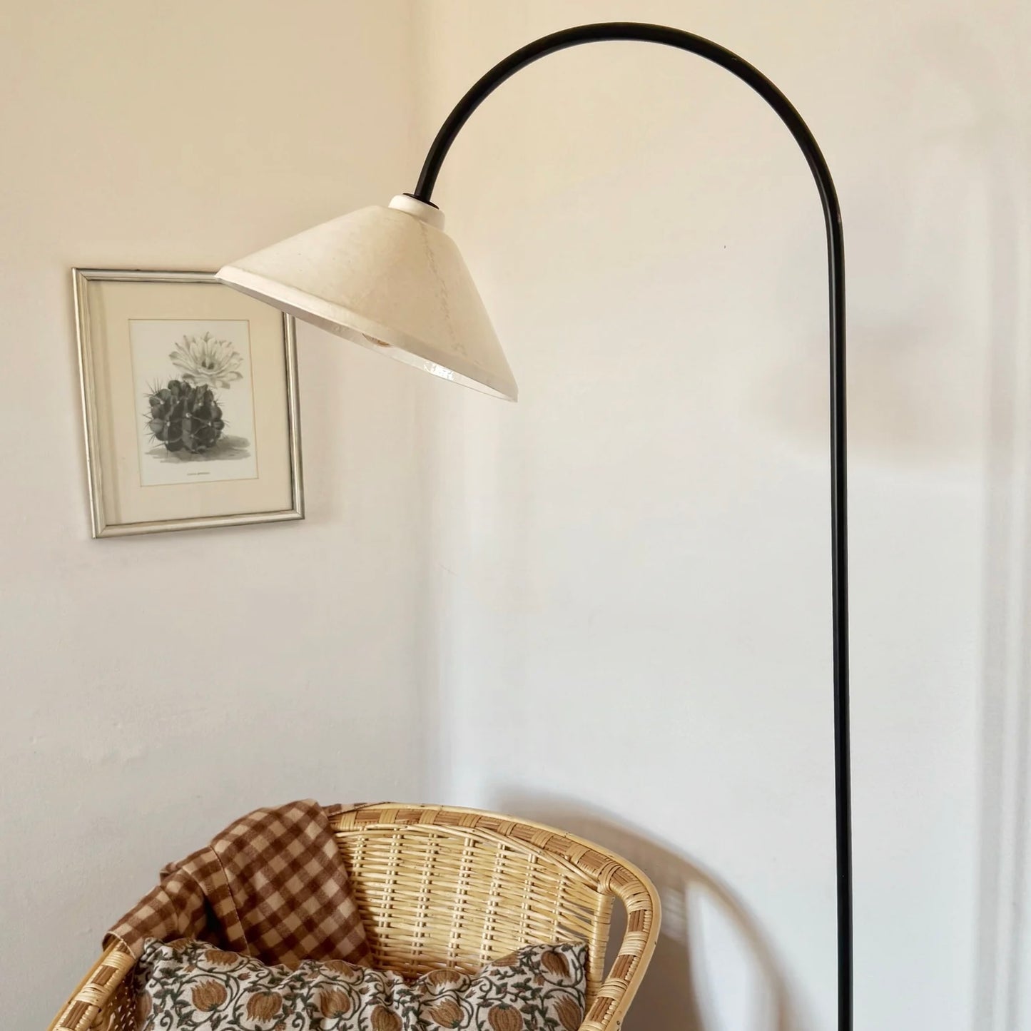 Lámpara de pie cerámica gres raco blanca