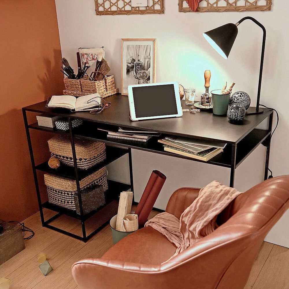 Escritorio 2 niveles metal black