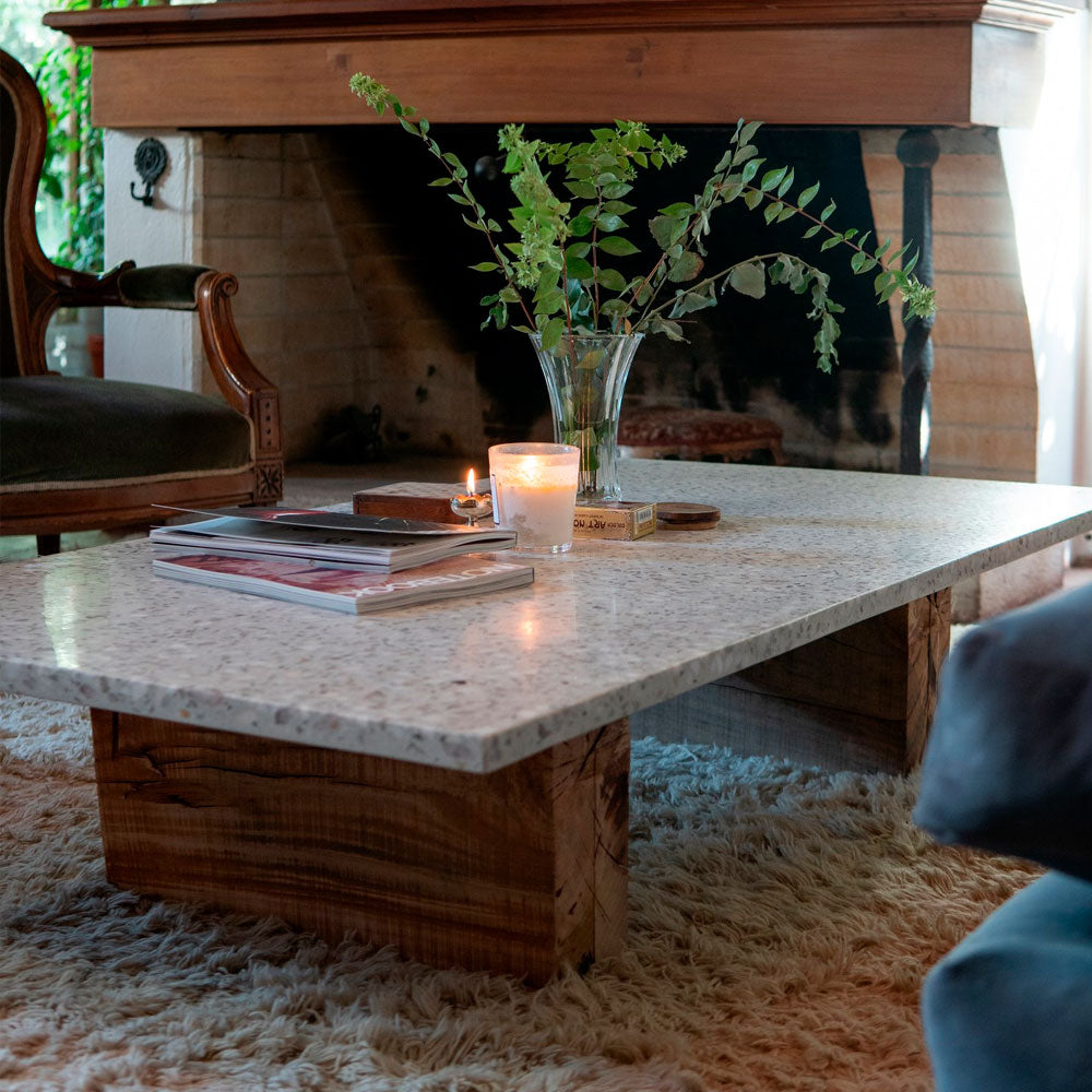 Mesa de centro en terrazo y roble MCS06