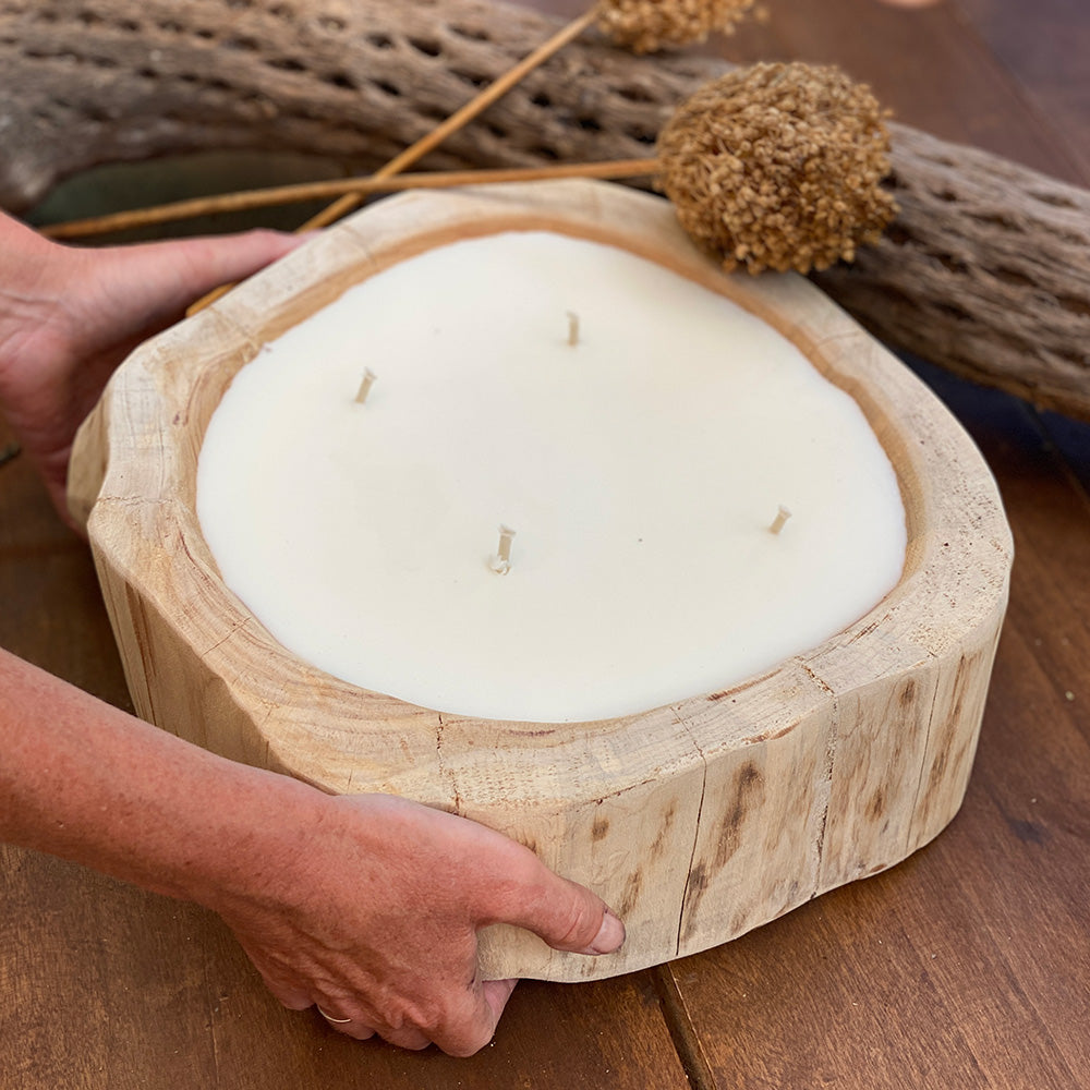 Vela de soja en madera nativa L
