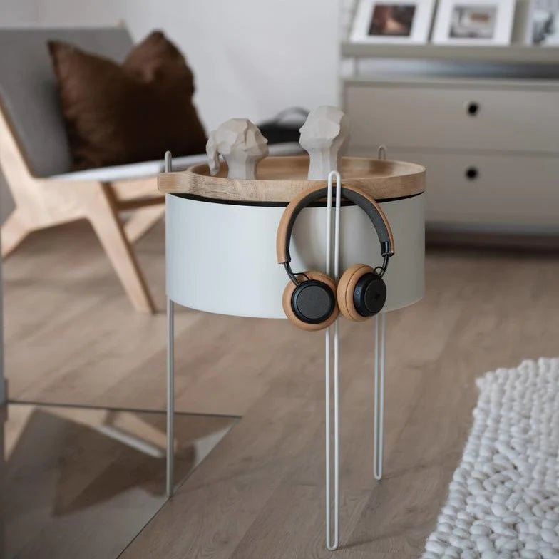 Macetero repisa alto 40 circular | Metal Beige