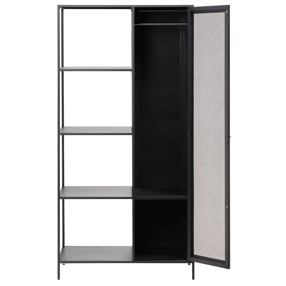 Armario con estantes y puerta metal black