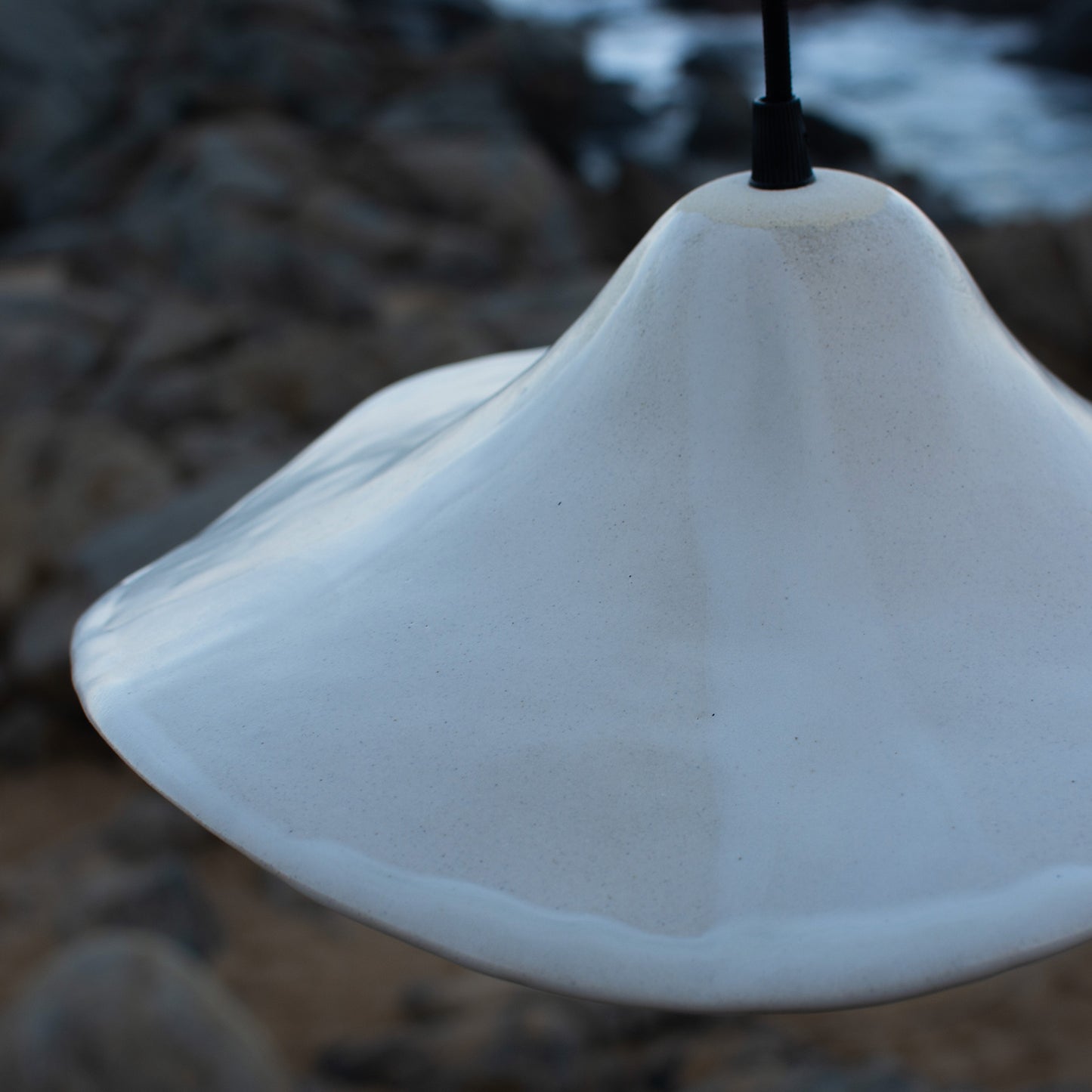 Lámpara Orgánica cerámica gres blanco platino