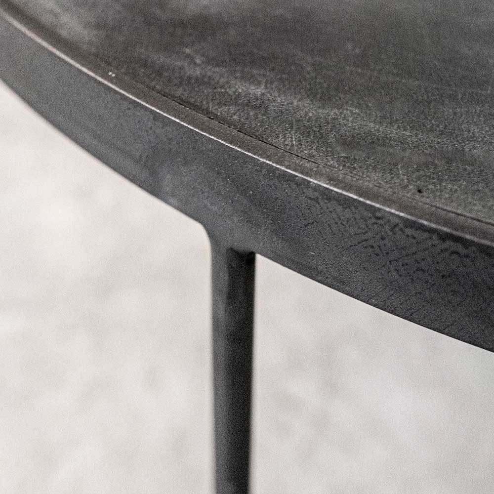 Mesa de Centro circular black Leather