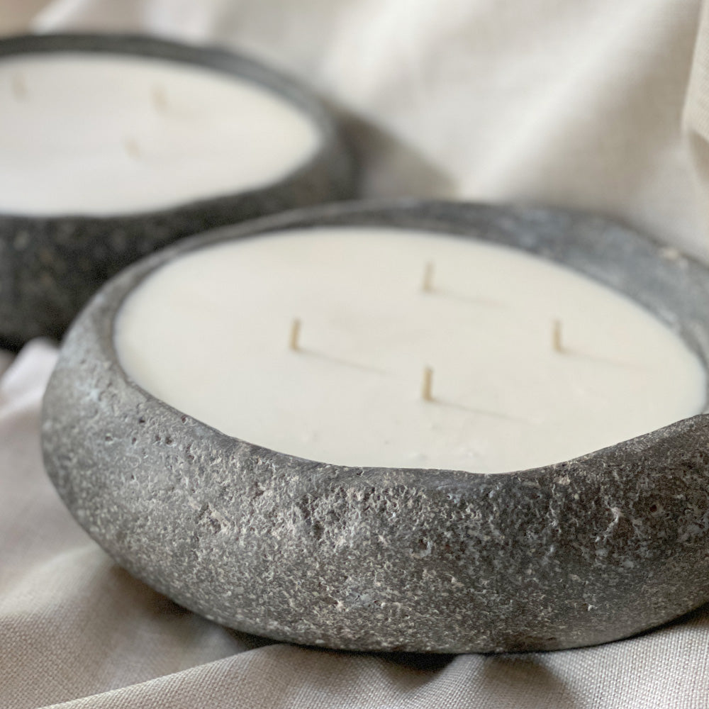 Vela de soja en piedra L