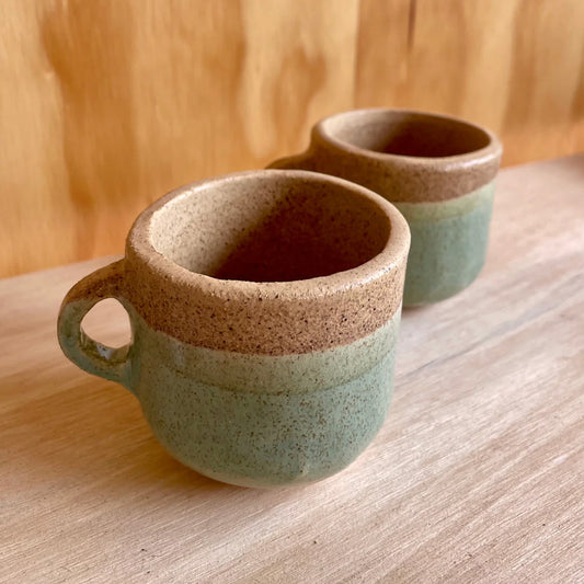 2 Tazas de café Green cerámica gres