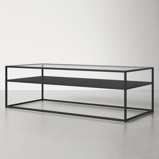 Mesa de centro 110 metal black y vidrio