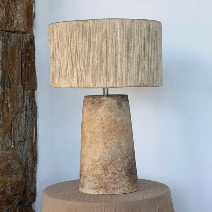 Lámpara de mesa Tierra y Yute cerámica gres