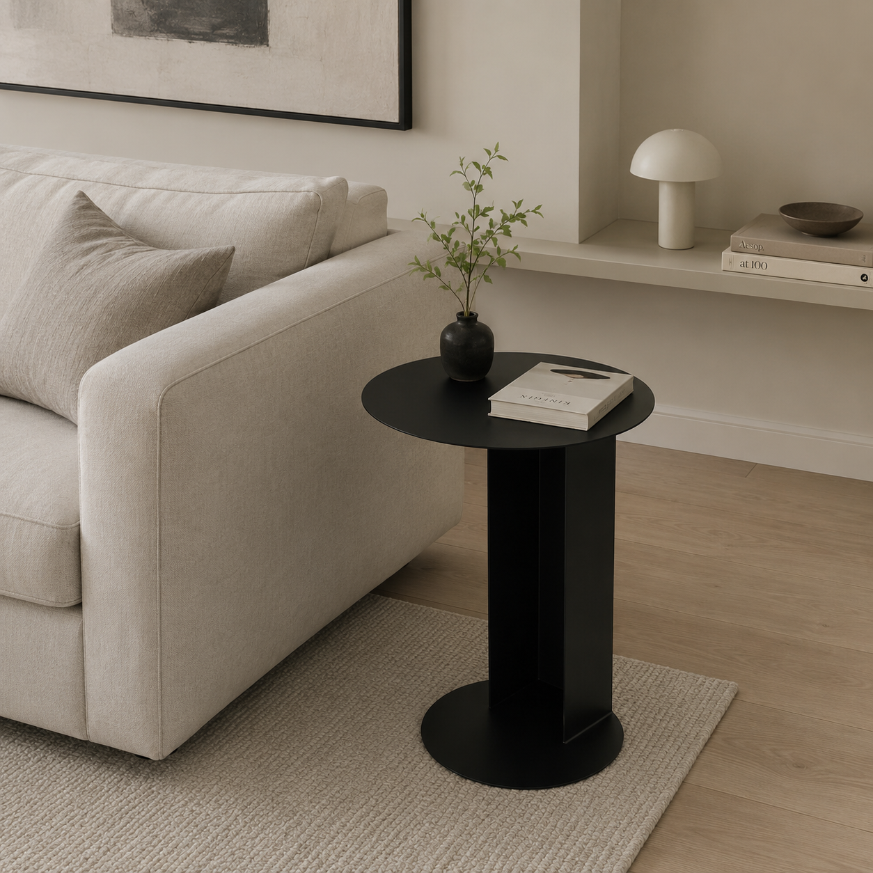 Mesa lateral metal black