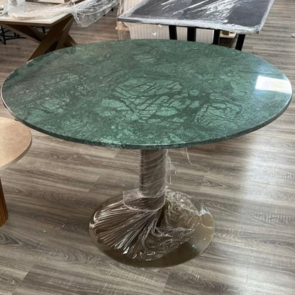 Mesa de comedor en Mármol verde Alpi base Tulip