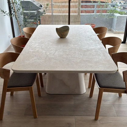 Comedor de Mármol travertino cónico lll