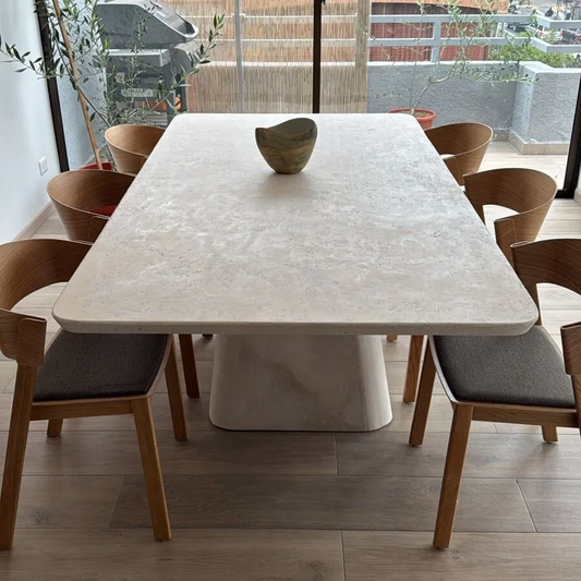 Comedor de Mármol travertino cónico lll