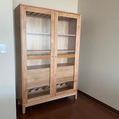 Vitrina en madera de lenga + Cava y Copero