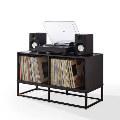 Mueble para vinilos 2 módulos industrial abedul black