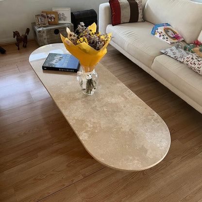 Mesa de centro en Mármol Oval