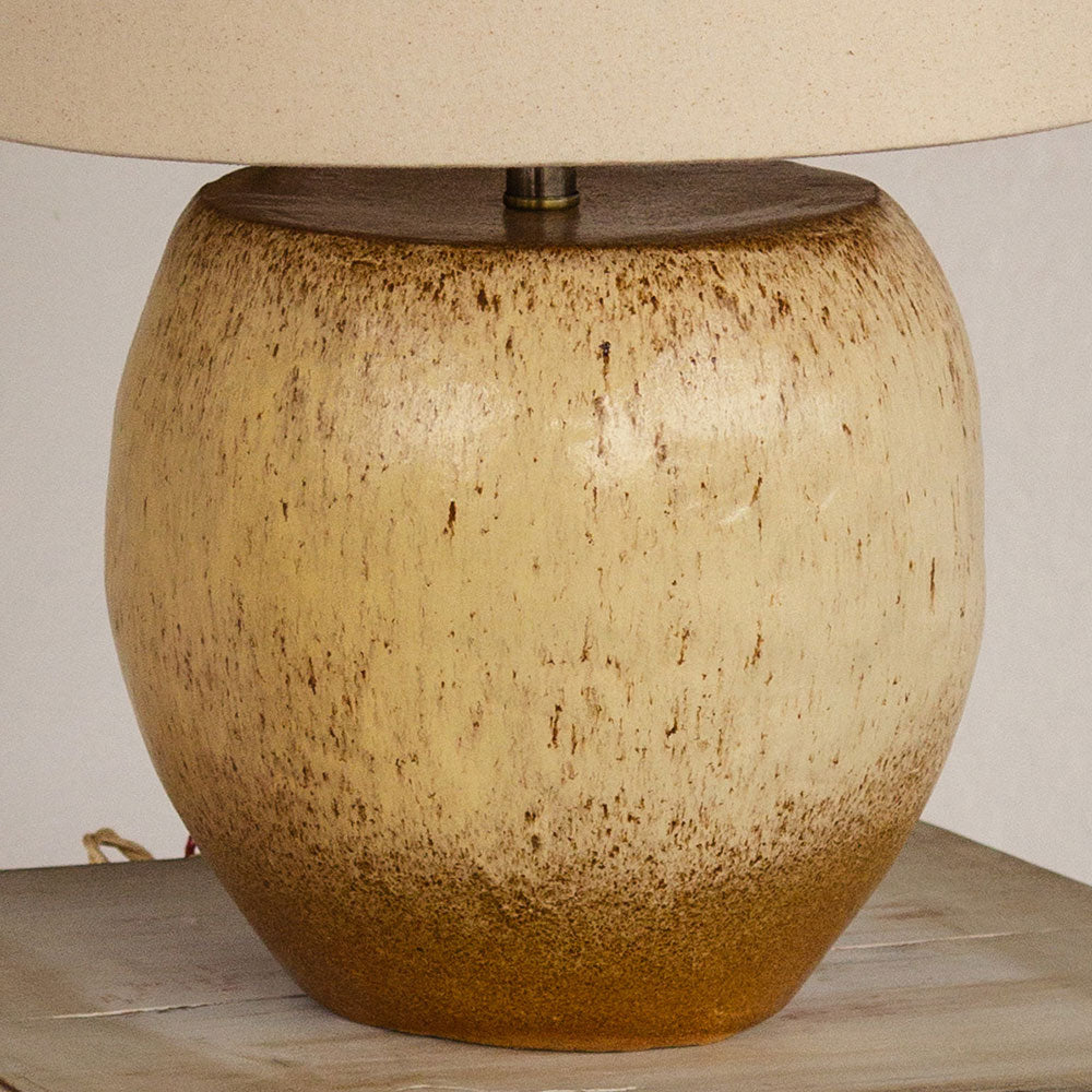Lámpara de mesa LI cerámica gres Blanca/Crema