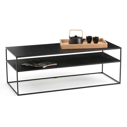 Mesa de centro 120 doble metal black