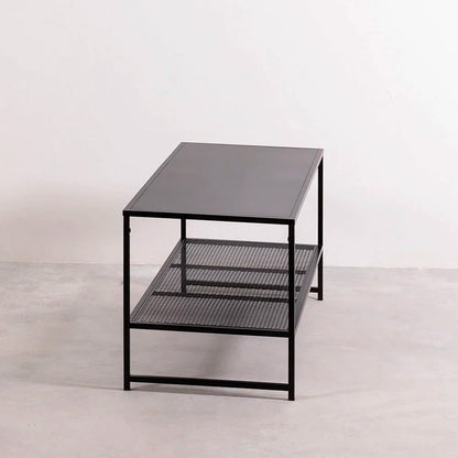 Mesa de centro rejilla metal black