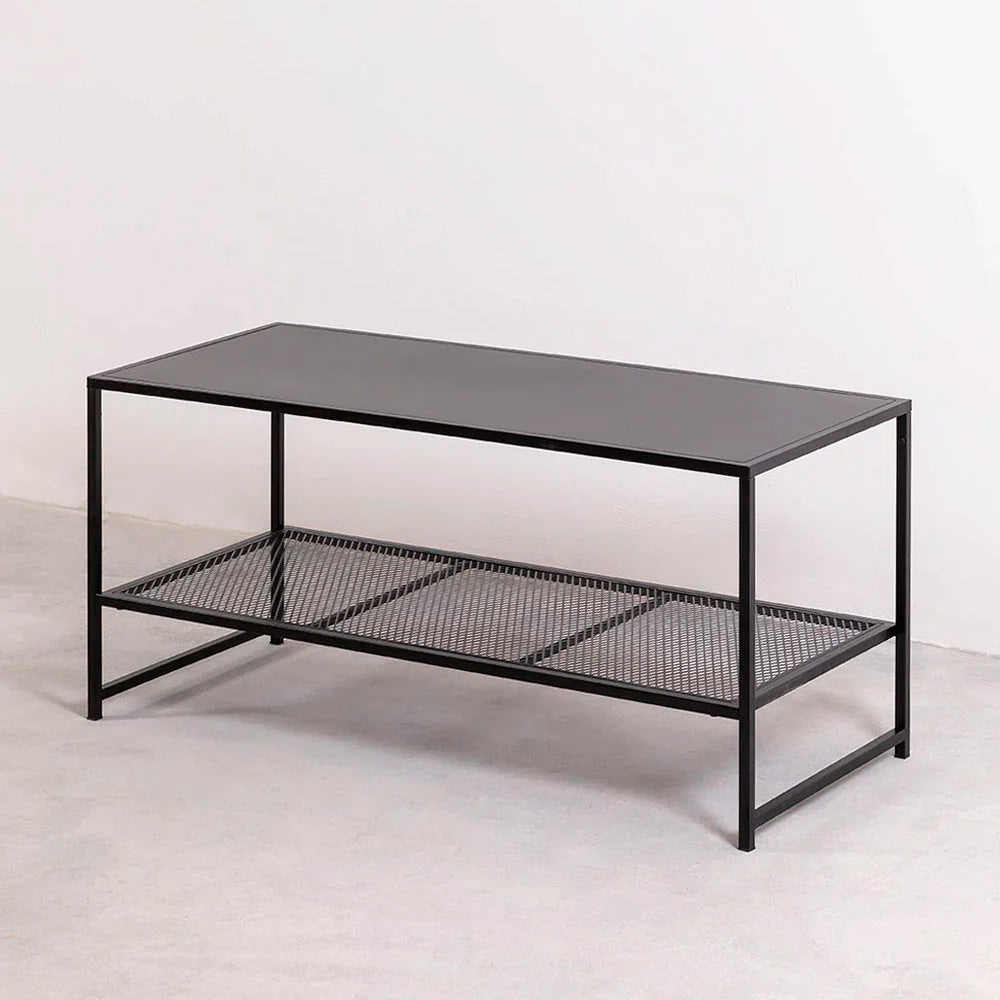 Mesa de centro rejilla metal black