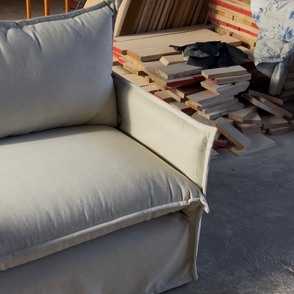 Sillón Corinto II en tela Lino